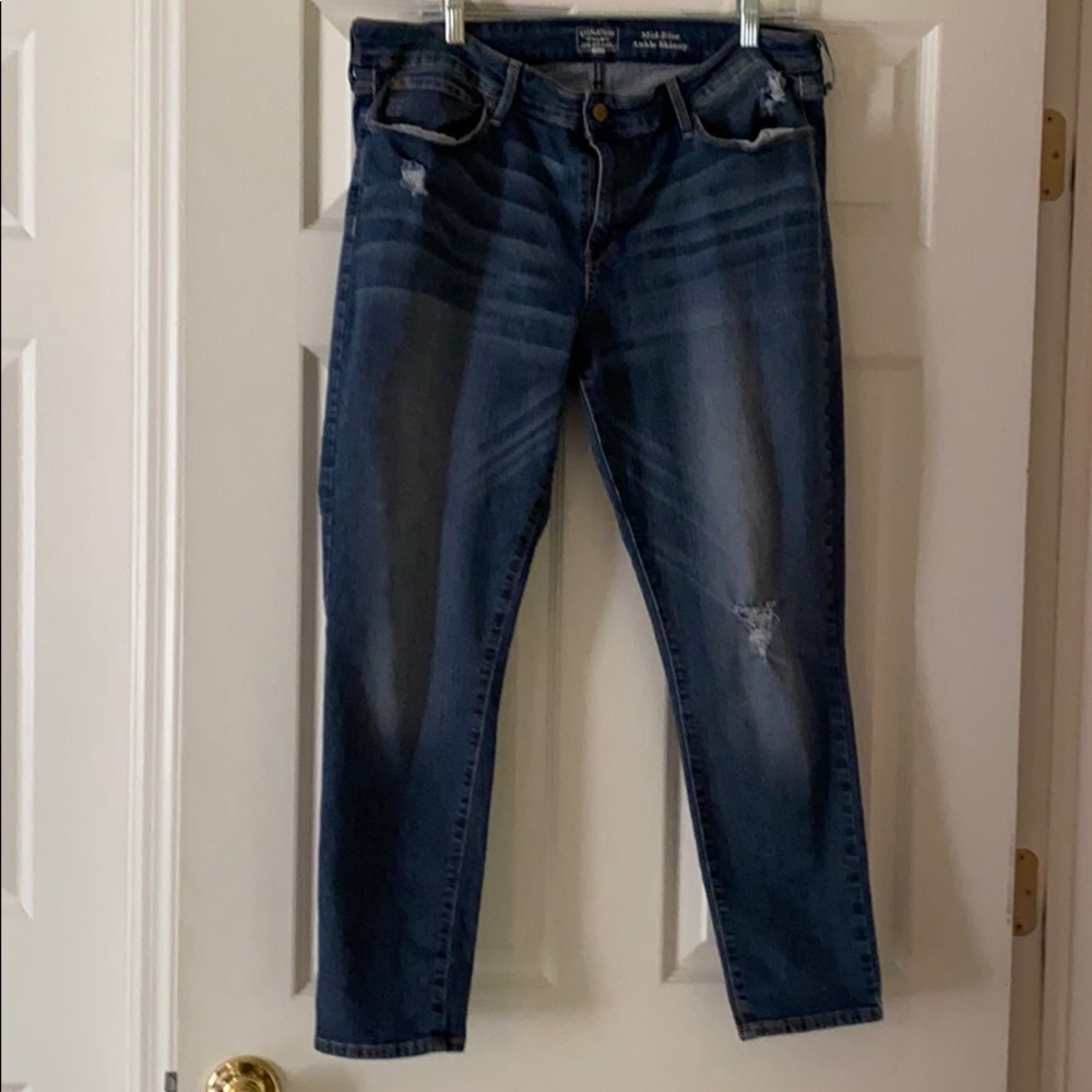 Levi Strauss MidRise Distressed Ankle Skinny Jeans